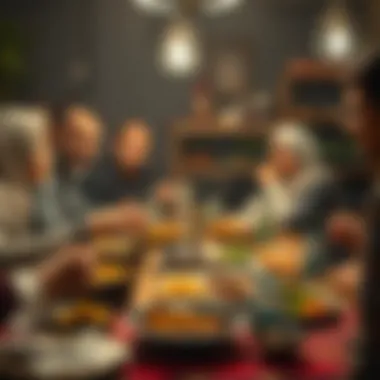 A family sharing a meal during Ramazan