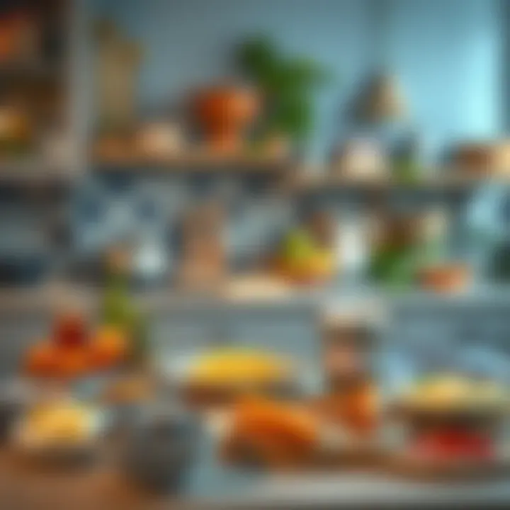 A decorated kitchen space with ingredients for Ramazan recipes