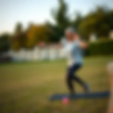An individual engaging in gentle exercises outdoors