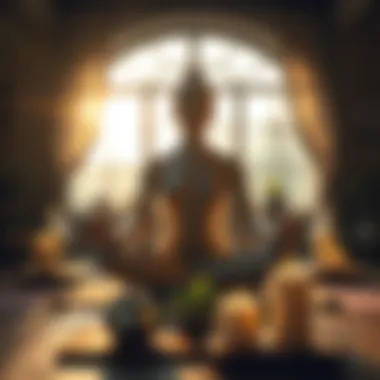 A calming scene of meditation and relaxation