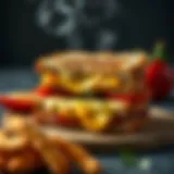 Symbolic representation of a toasted sandwich