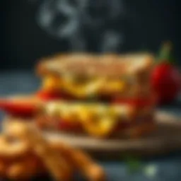 Symbolic representation of a toasted sandwich