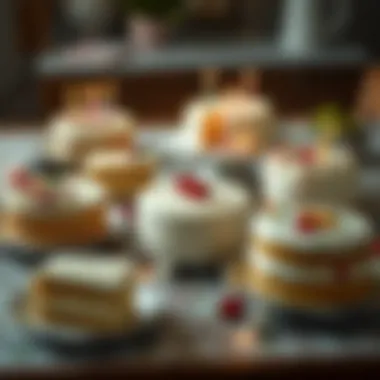 Variety of Simple Birthday Cakes Variety of simple birthday cakes on a decorative table