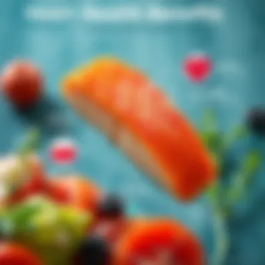 Diagram showing the heart health benefits of consuming salmon