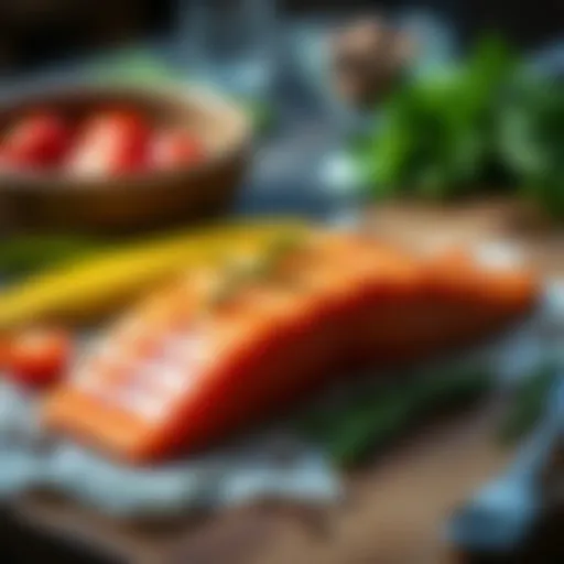 Nutrient profile of salmon showing vitamins and minerals