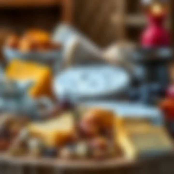 A vibrant display of gourmet cheeses complemented by nuts and dried fruits