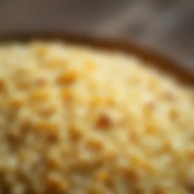 A close-up of bulgur wheat used in the recipe