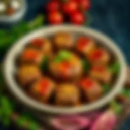 A beautifully arranged plate of İçli Köfte showcasing traditional Turkish flavors