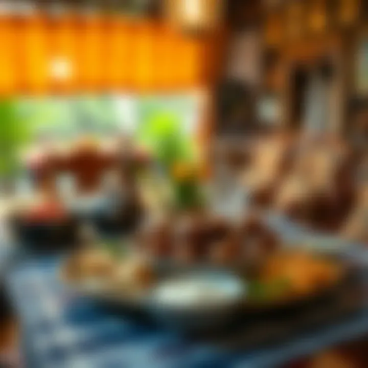 A traditional Turkish dining setting with köfte