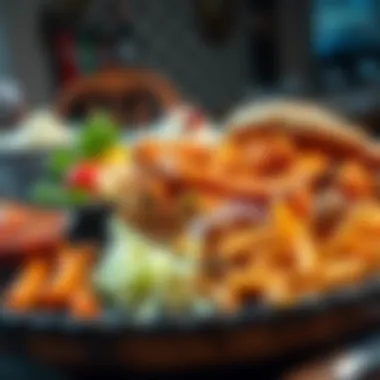 A beautifully arranged platter of Selin Döner, showcasing its rich textures and colors.