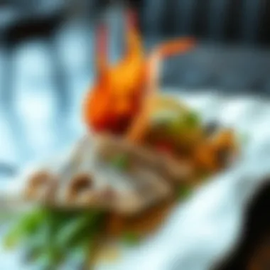 Artfully plated seafood dish showcasing culinary creativity
