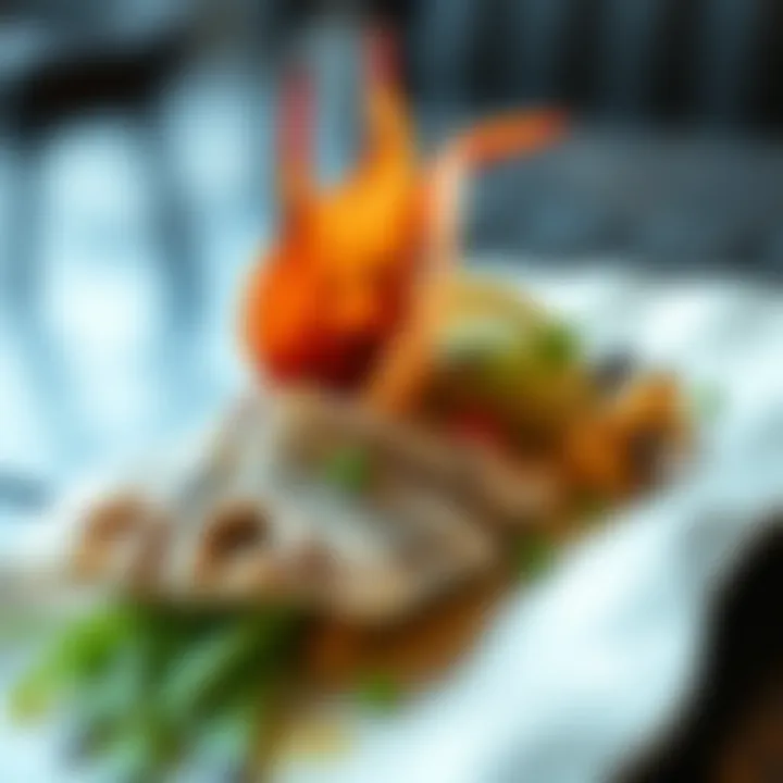 Artfully plated seafood dish showcasing culinary creativity