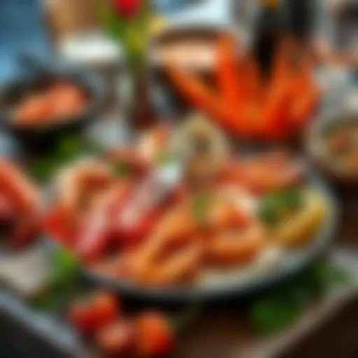 A vibrant spread of fresh seafood delicacies