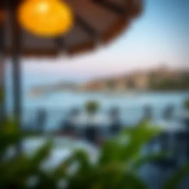 A stunning view of the restaurant by the waterfront