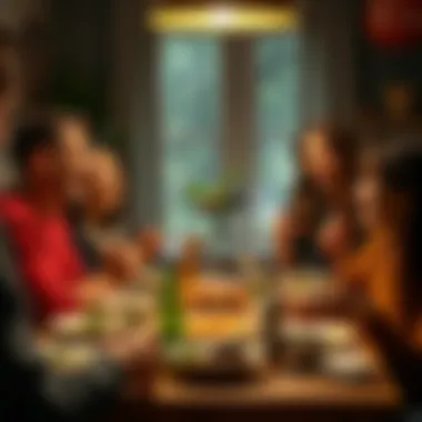 Joyful Connections Heartfelt laughter shared over a homemade meal