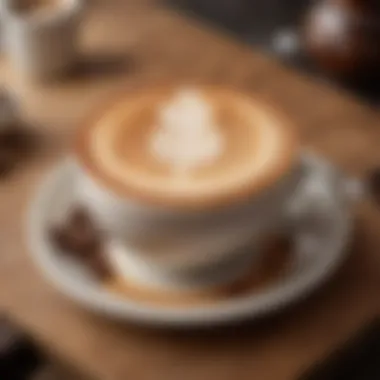 Cappuccino with Artistry A beautifully presented cappuccino with artistic latte art on top.