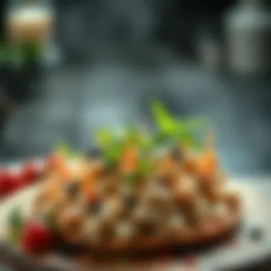 An artistic arrangement of sirden mayalı peynir with fresh herbs and spices