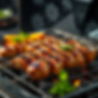 Sizzling antrikot on a grill