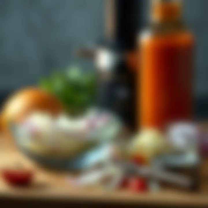 Preparation of Onion Juice Ingredients A bowl of chopped onions next to a juicer