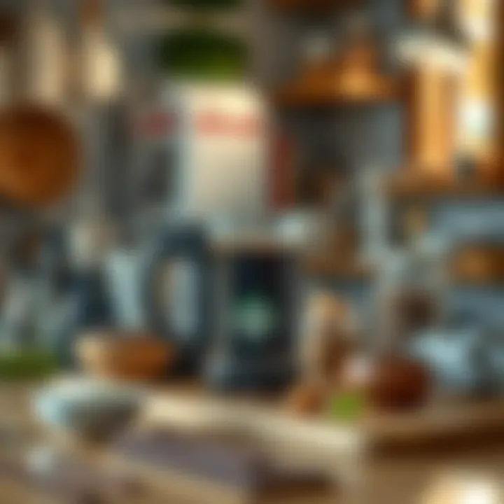 Home setup for making cold coffee with ingredients