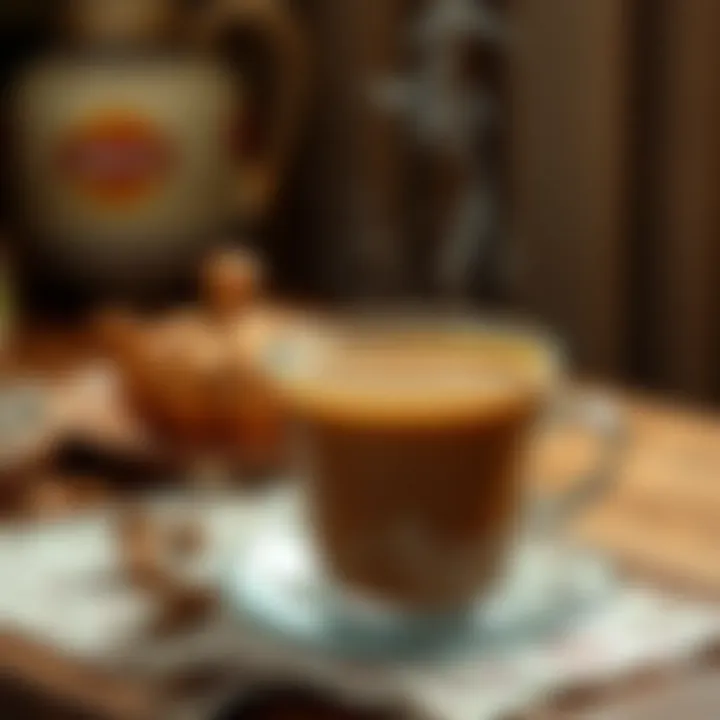 Steaming Cup of Rooibos Chai Steaming cup of rooibos chai on a rustic table