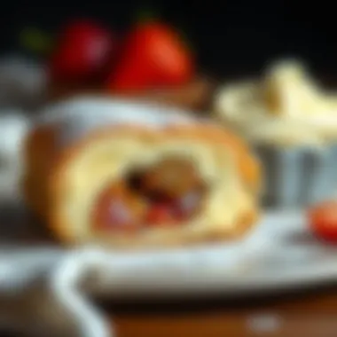 A slice of Su Böreği revealing its delicious filling inside.