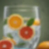 Refreshing water with citrus fruits