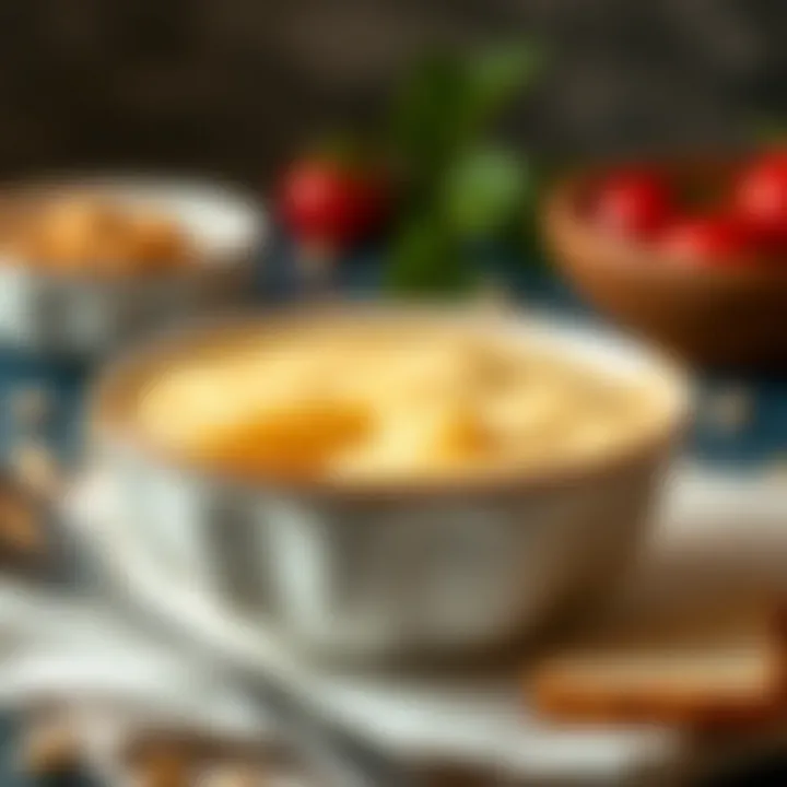 A bowl of semolina pudding with a creamy texture
