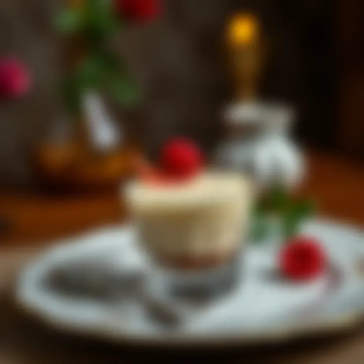 A beautifully plated serving of semolina dessert on a decorative dish