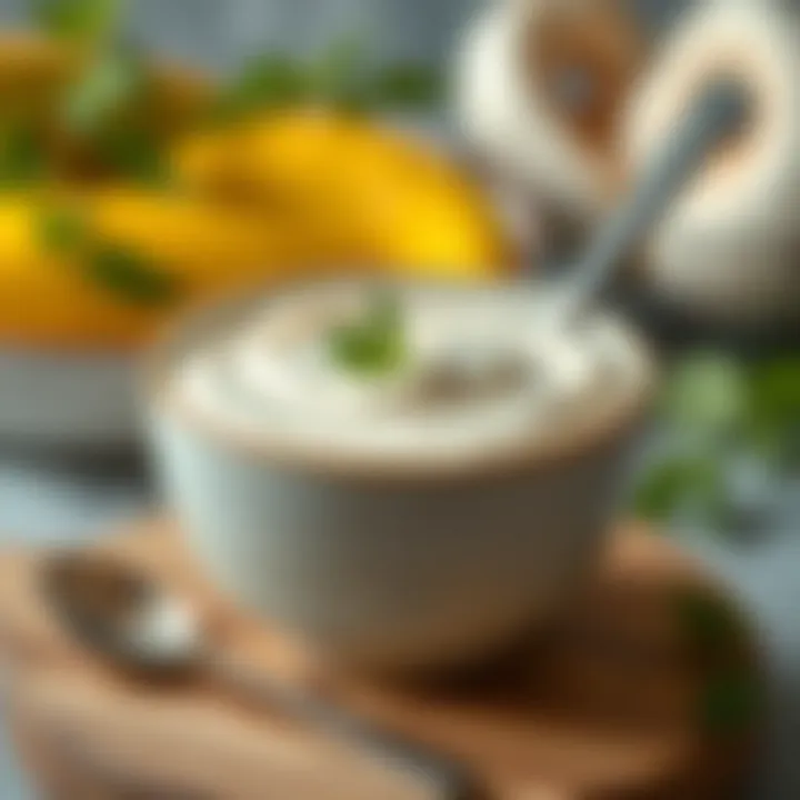 A bowl filled with creamy vegan mixture