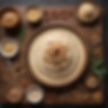 Ingredients for a tahini dessert arranged on a wooden table