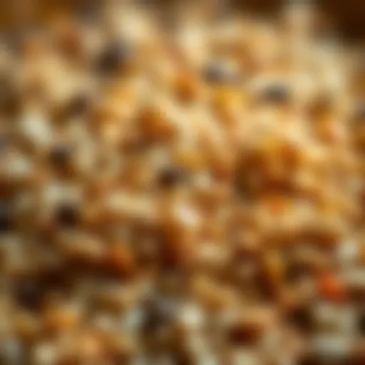 A close-up of tahini and sesame seeds, showcasing their textures and colors