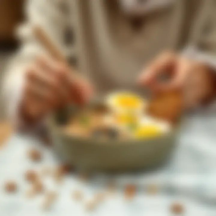 A person incorporating whole grains into their diet with a wholesome breakfast.