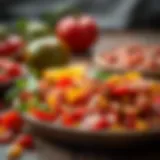 Vibrant spread of mixed tomato and pepper paste showcasing rich flavors