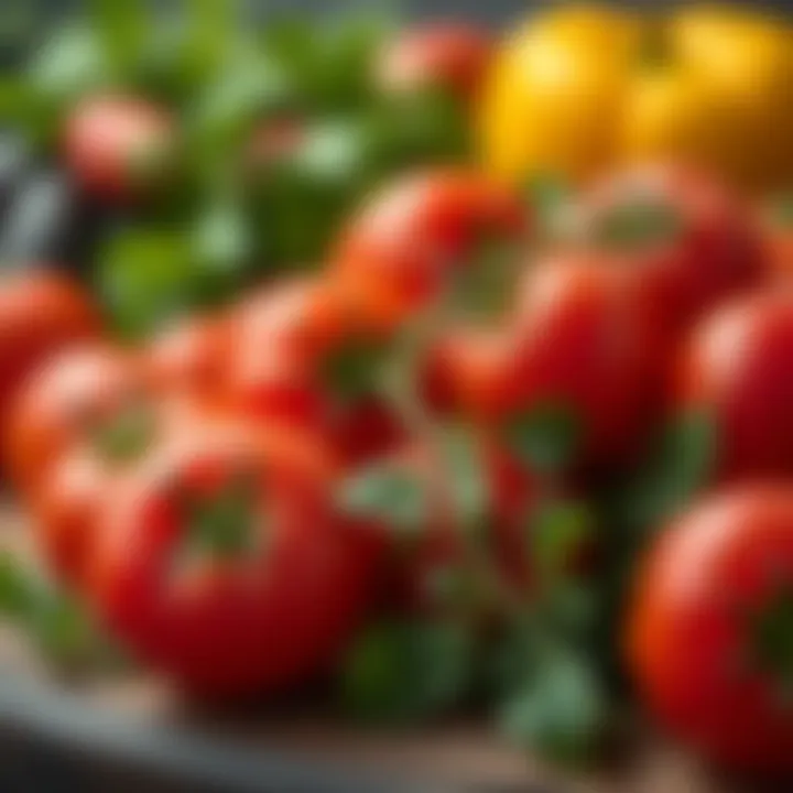 Fresh Ingredients for Tomato and Pepper Mixture Fresh ingredients for making tomato and pepper mixture