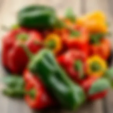 Vibrant Fresh Peppers Fresh peppers in vibrant colors for paste