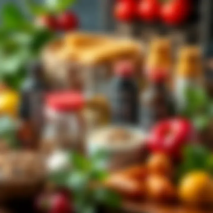 An assortment of natural ingredients showcasing beauty products