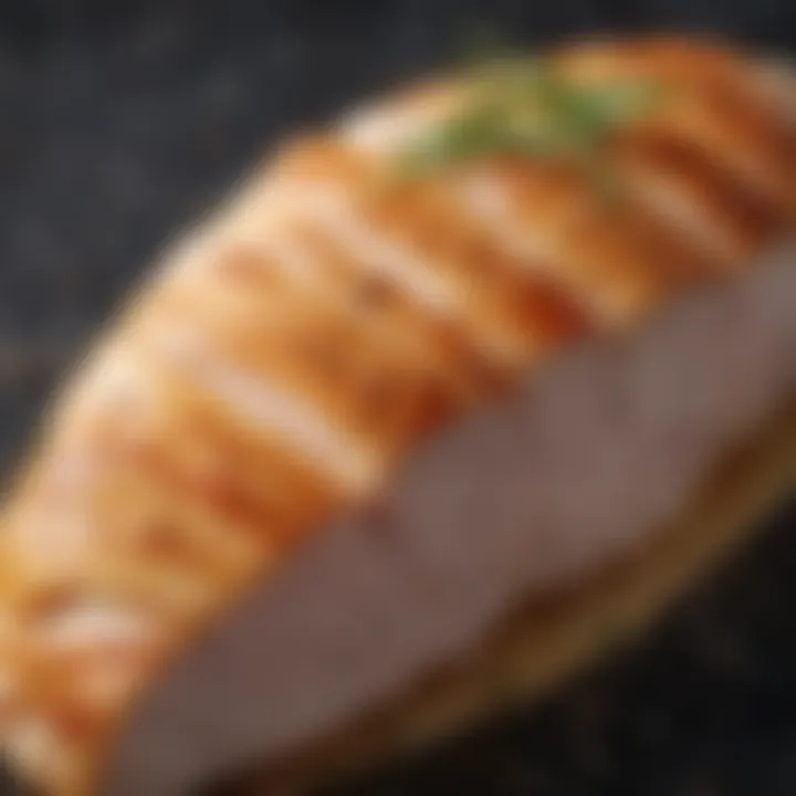 Close-up of chicken breast fillet showcasing its tenderness