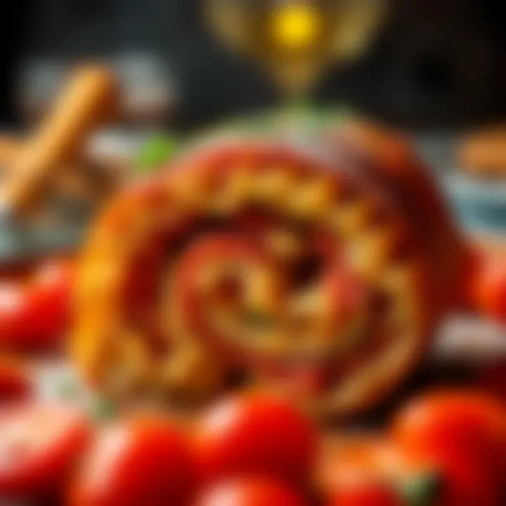 An artistic display of the final dish, showcasing the intricate layers and textures of chicken whirl