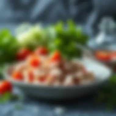 Fresh ingredients used in a healthy tuna salad recipe