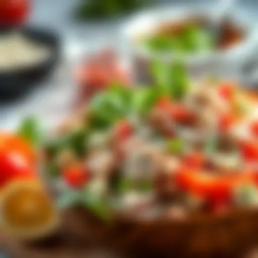 Vibrant bowl of tuna salad showcasing fresh ingredients