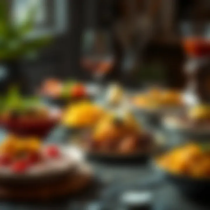 Aesthetic Excellence in Culinary Creations An array of dishes showcasing the aesthetic impact of food coloring