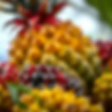 Tropical fruit with vibrant colors