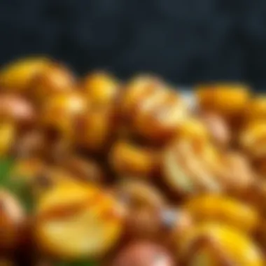 Artistic Arrangement of Truffle Potatoes An artistic arrangement of truffle potatoes with a drizzle of truffle oil
