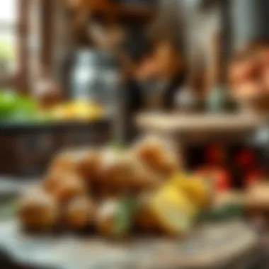 Truffle Potatoes in a Rustic Kitchen A rustic kitchen setting with truffle potatoes alongside fresh ingredients