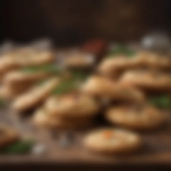 Delicious savory cookies garnished with herbs and spices