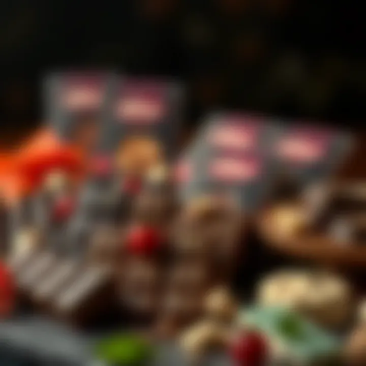 An artistic display of various Ulker chocolate varieties