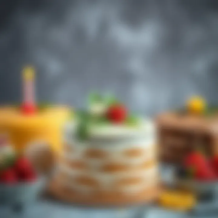 A creative arrangement of cake decorations, illustrating artistic potential.