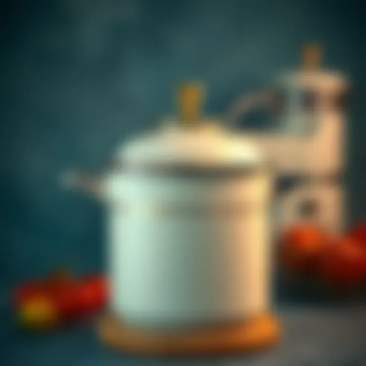 A vintage pressure cooker showcasing its elegant design