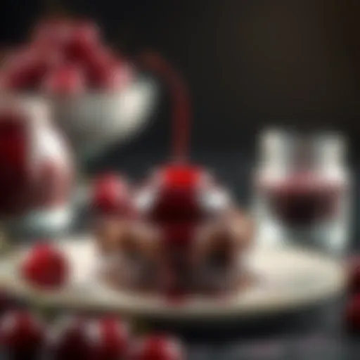 Decadent Cherry Delight A decadent cherry popcake topped with rich chocolate glaze